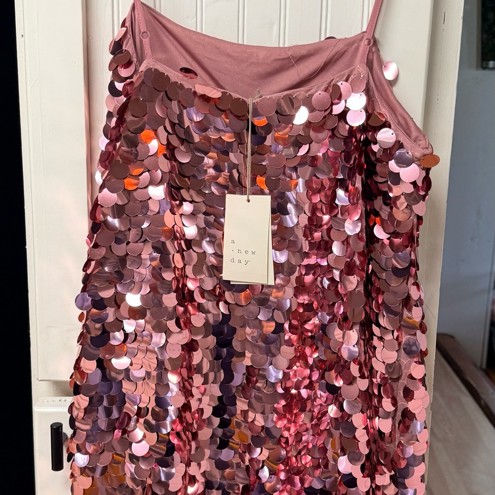 a new day Rose-Pink Sequin Camisole Dress